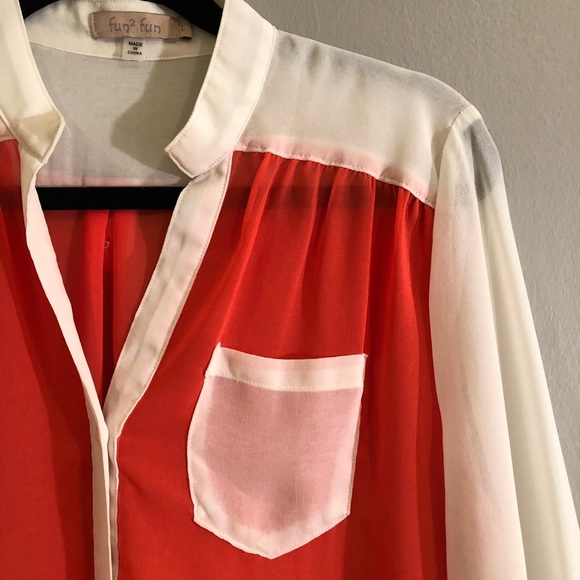 Fun Fun // Sheer Orange Blouse - Picture 3 of 4